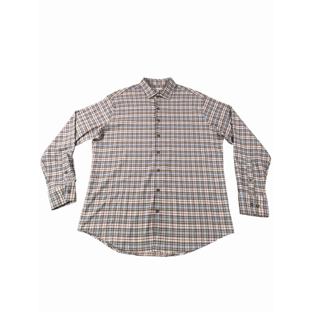 Peter Millar Allman Shirt Mens XL Plaid Performance Long Sleeve Button Down